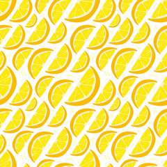 Obraz premium Lemon vector illustrations. Seamless pattern background. hand draw cartoon Scandinavian nordic design style for fashion or interior or cover or textile.