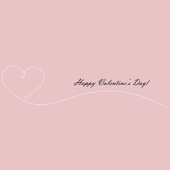 Valentines day background with heart vector illustration