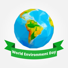 World Environment Day. Earth symbol. logo. Stock - Vector illustration.