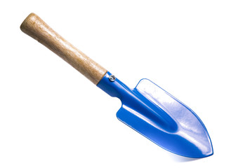 Garden tools shovel and fork isolated on white background
