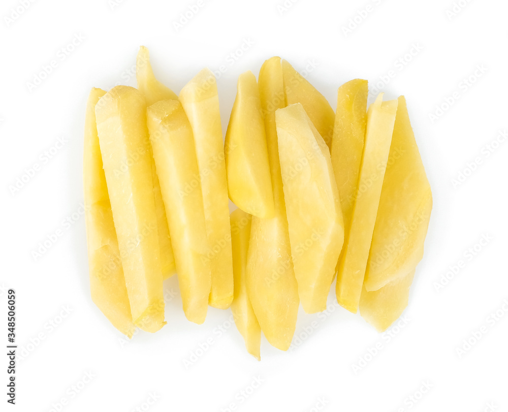 Wall mural Ginger sliced isolated on white background, Top view. - Wall murals