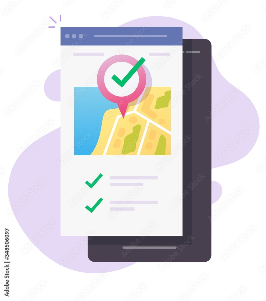 Poster mobile map gps location navigator with pin pointer destination on phone or smartphone positioning ro