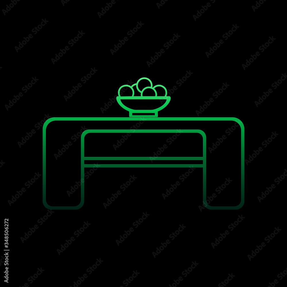 Poster a coffee table with fruit nolan icon. simple thin line, outline vector of furniture icons for ui and