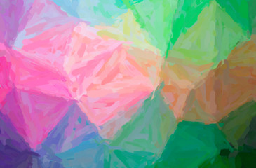 Abstract illustration of green, pink, purple, red Impressionist Impasto background