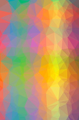 Illustration of abstract Blue, Green, Orange, Pink, Red, Yellow vertical low poly background. Beautiful polygon design pattern.