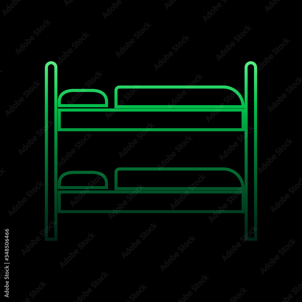 Poster bunk bed nolan icon. simple thin line, outline vector of furniture icons for ui and ux, website or m