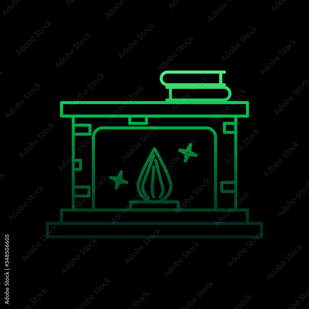 Poster fireplace nolan icon. simple thin line, outline vector of furniture icons for ui and ux, website or 