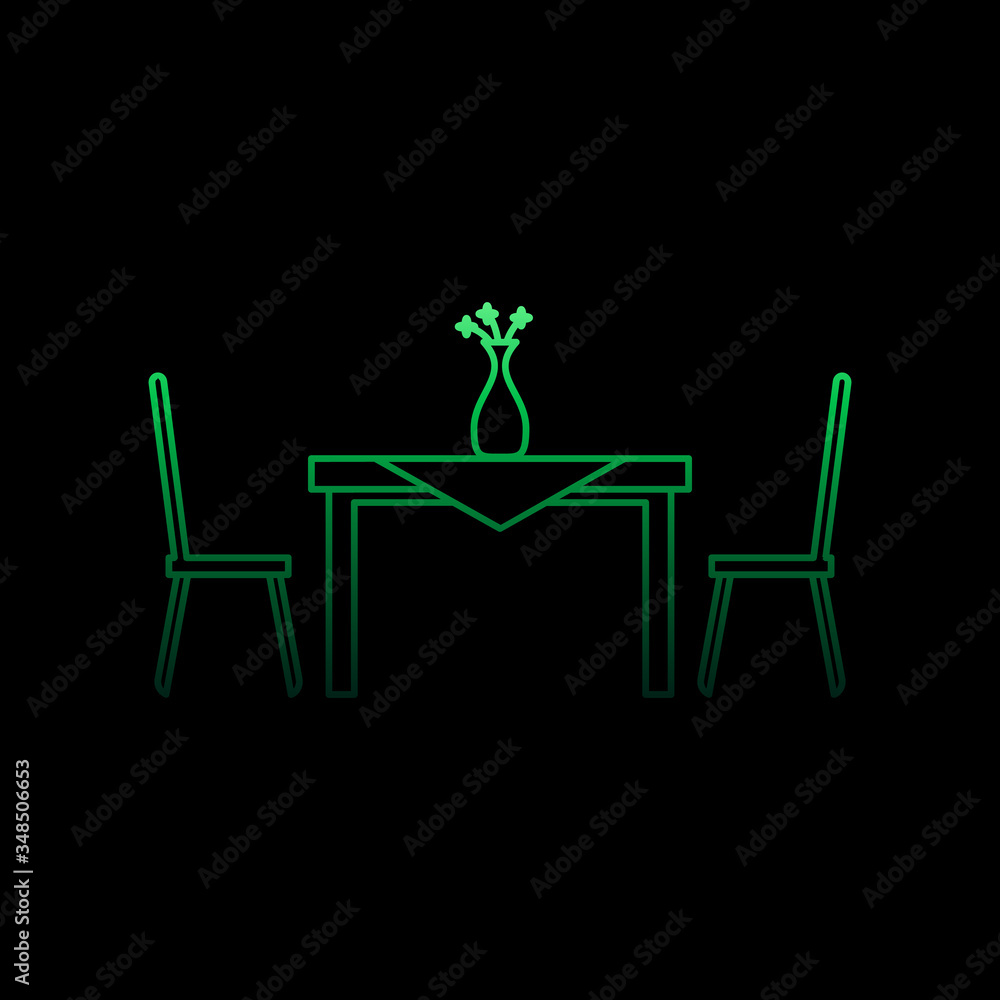 Poster table and chairs nolan icon. simple thin line, outline vector of furniture icons for ui and ux, webs