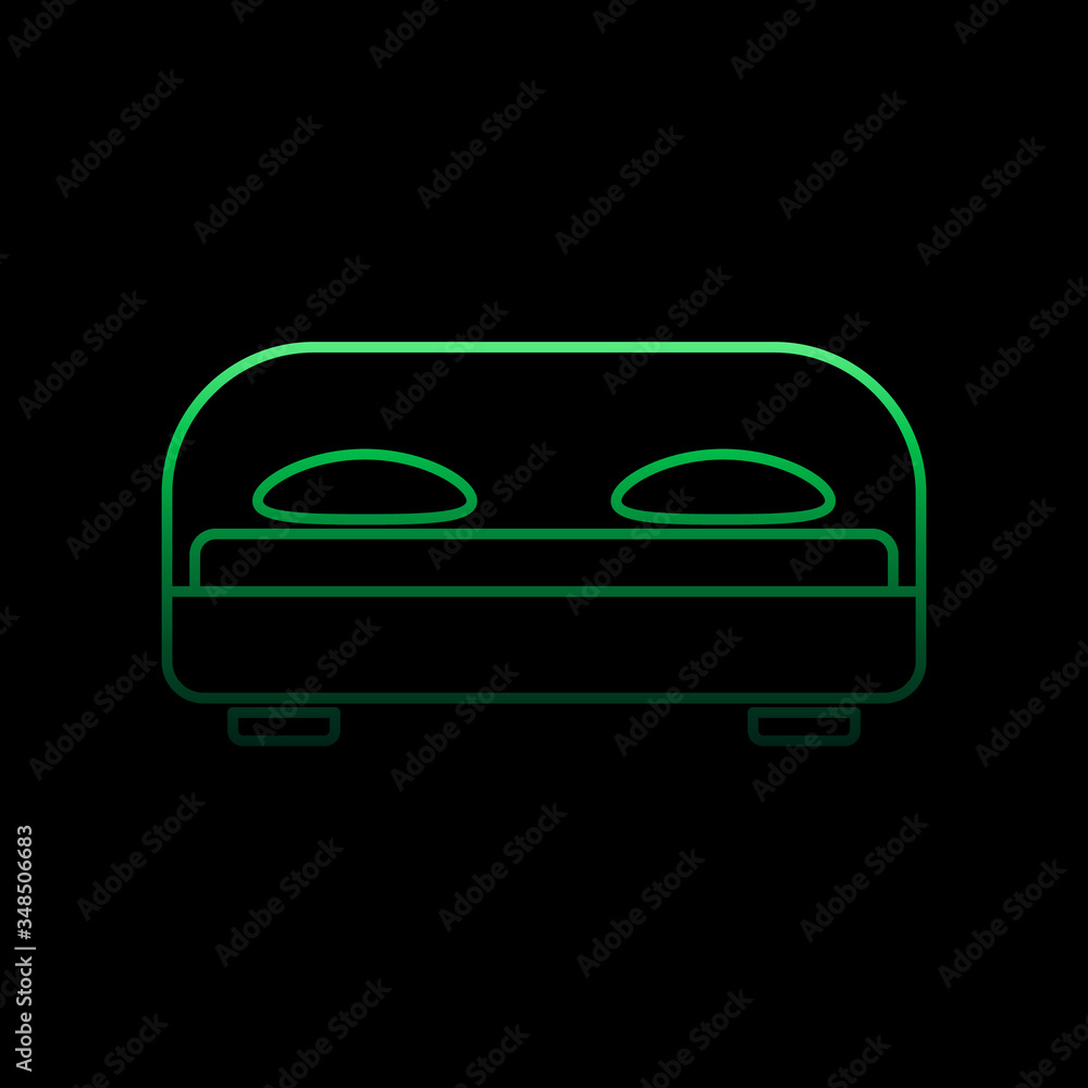 Poster two double bed nolan icon. simple thin line, outline vector of furniture icons for ui and ux, websit