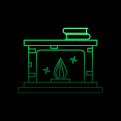 fireplace nolan icon. Simple thin line, outline vector of Furniture icons for ui and ux, website or mobile application