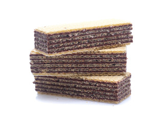 wafer chocolate dessert on white background