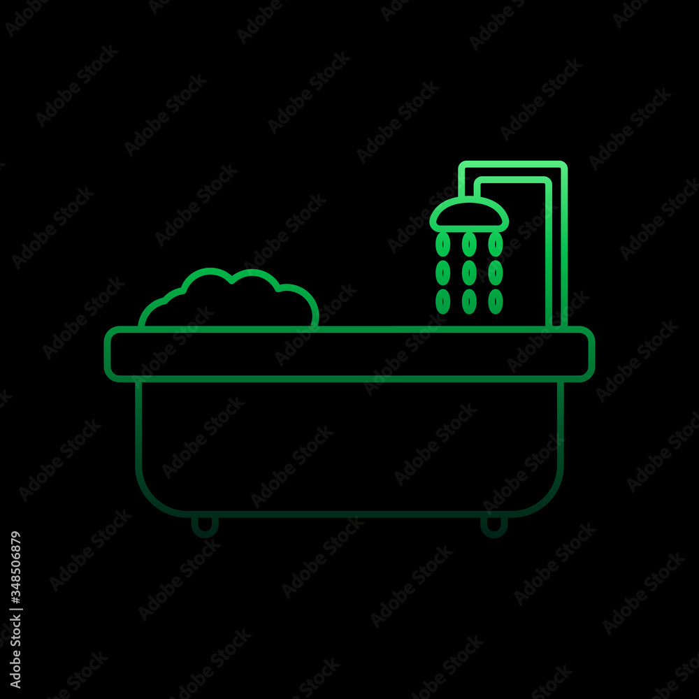 Poster bath with shower nolan icon. simple thin line, outline vector of furniture icons for ui and ux, webs