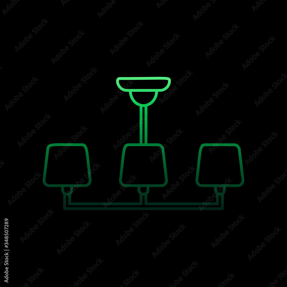 Poster chandelier nolan icon. simple thin line, outline vector of furniture icons for ui and ux, website or