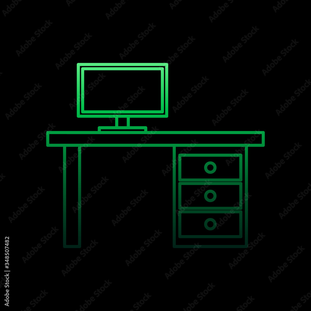 Poster computer table nolan icon. simple thin line, outline vector of furniture icons for ui and ux, websit