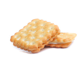 Cracker isolated on over white background