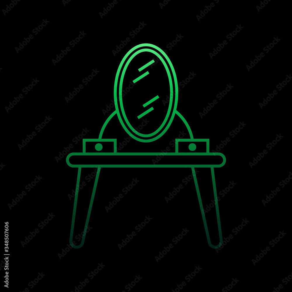 Poster mirror with mirror nolan icon. simple thin line, outline vector of furniture icons for ui and ux, we