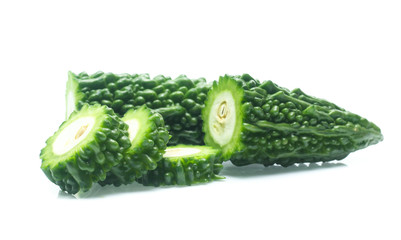 Bitter gourd on white background