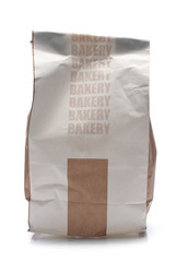 Obraz premium Paper bags bakery on the white background