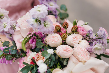 pink and white roses