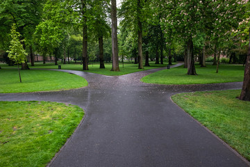 View of abandoned park during coronavirus pandemic