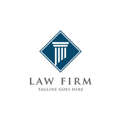 Law And Attorney Logo Design Template. Pillar Object.