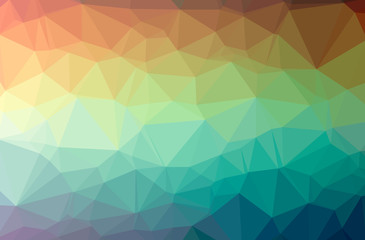 Fototapeta premium Illustration of abstract Green, Orange horizontal low poly background. Beautiful polygon design pattern.