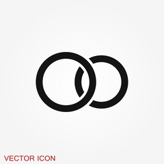 Ring icon, engagement and wedding ring. Vector illustration