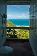 Bathroom with view at Tortola, British Virgin Island