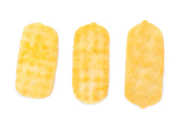 Rice cracker on white background