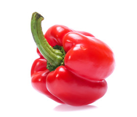 Red sweet pepper isolated on a white background