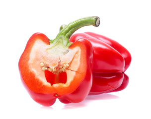 Red sweet pepper isolated on a white background
