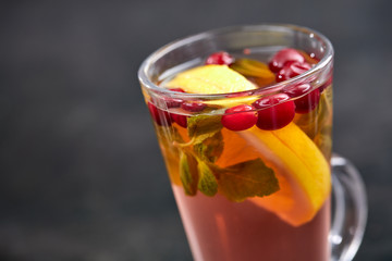 winter drinks with herbs and fruits