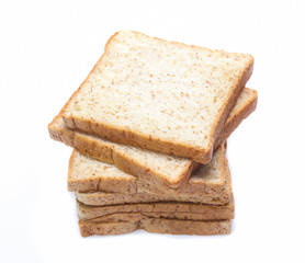 sliced bread isolated on white background