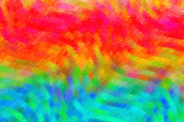 Crédence de cuisine en verre imprimé Mélange de couleurs Red, yellow and blue waves Color Pencil High Coverage abstract paint background.