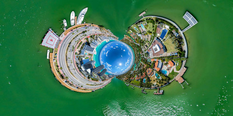 Intracoastal - Miami Beach 360 aerial panorama little planet view