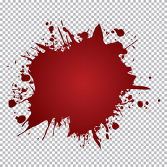 vector red ink splat on transparent background