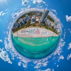 Mid Beach - Miami Beach aerial little planet view