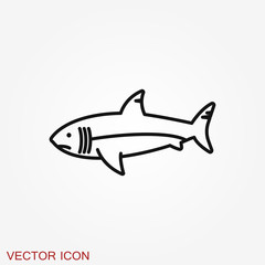 Shark icon. Sea and Ocean Animal symbol isolated on background.