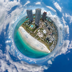 South Beach Miami Beach, Florida Aerial Little Planet view