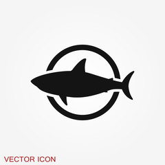 Shark icon. Sea and Ocean Animal symbol isolated on background.