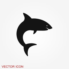 Shark icon. Sea and Ocean Animal symbol isolated on background.