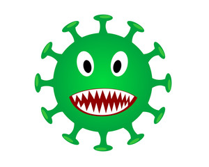 Cartoon image of a virus.Vector Illustration isolated On White Background