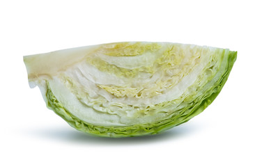 green cabbage vegetable isolated on white background
