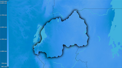 Rwanda, annual precipitation - dark glow