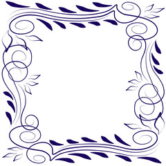 Floral elegant blue card frame.