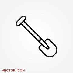 Shovel icon, Vector Illustration on the background.
