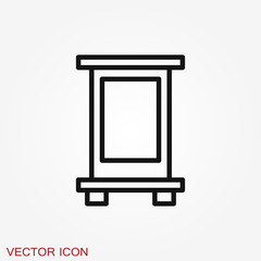 Signage icon. Signboard flat symbol. Illustration isolated on background.