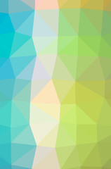 Illustration of abstract Blue, Green, Yellow vertical low poly background. Beautiful polygon design pattern.