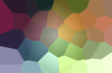 Abstract illustration of orange, red, purple and blue pastel giant hexagon background.