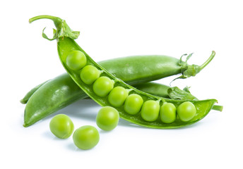 green Pea vegetable isolated on white background